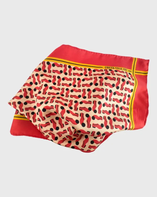 Greek Folk Art Silk Scarf double face print - Image 3