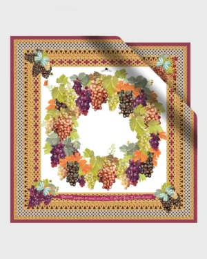 Grecian Grapes Silk Scarf double face print
