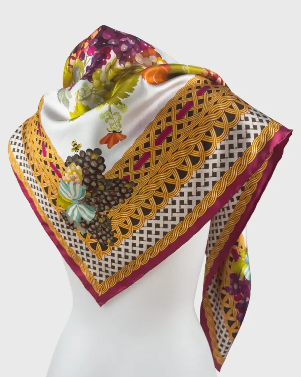 Grecian Grapes Silk Scarf double face print - Image 2