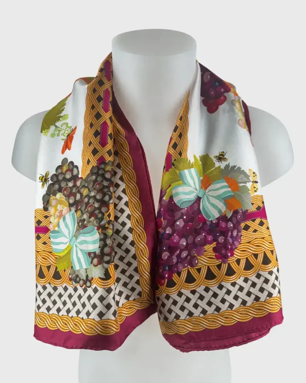 Grecian Grapes Silk Scarf double face print - Image 4