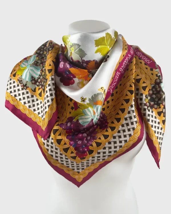 Grecian Grapes Silk Scarf double face print - Image 5