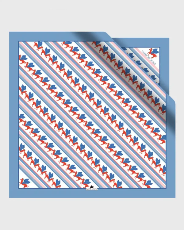 Greek Pegasus Silk Scarf double face print