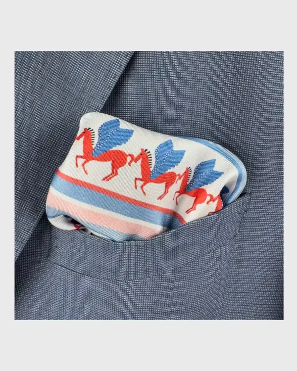 Greek Pegasus Silk Scarf double face print - Image 2
