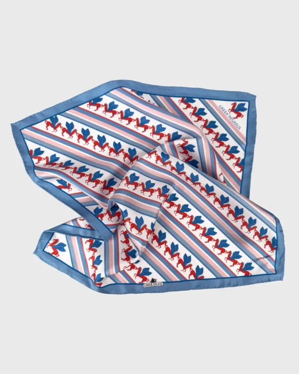 Greek Pegasus Silk Scarf double face print - Image 4