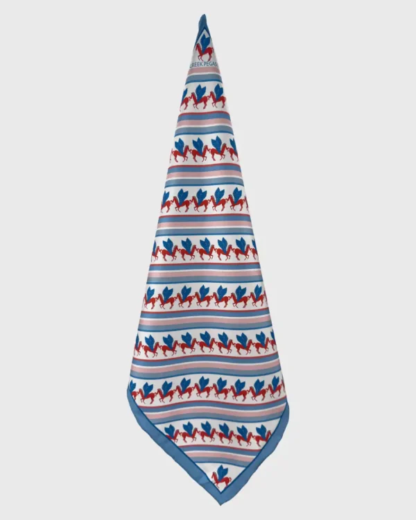 Greek Pegasus Silk Scarf double face print - Image 6