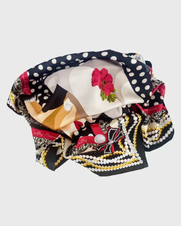 Maria Callas Silk Scarf double face print - Image 4