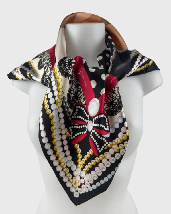 Maria Callas Silk Scarf double face print - Image 5