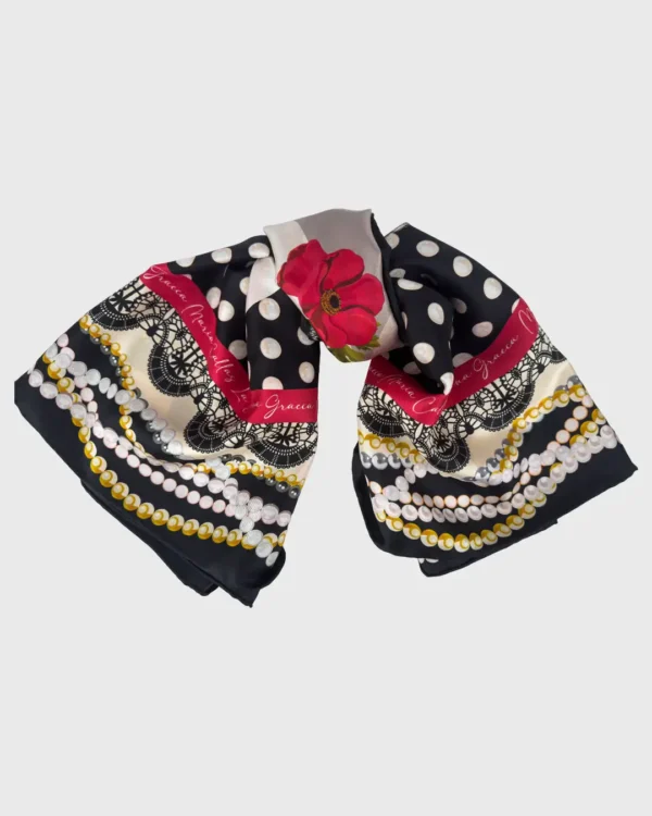 Maria Callas Silk Scarf double face print - Image 6