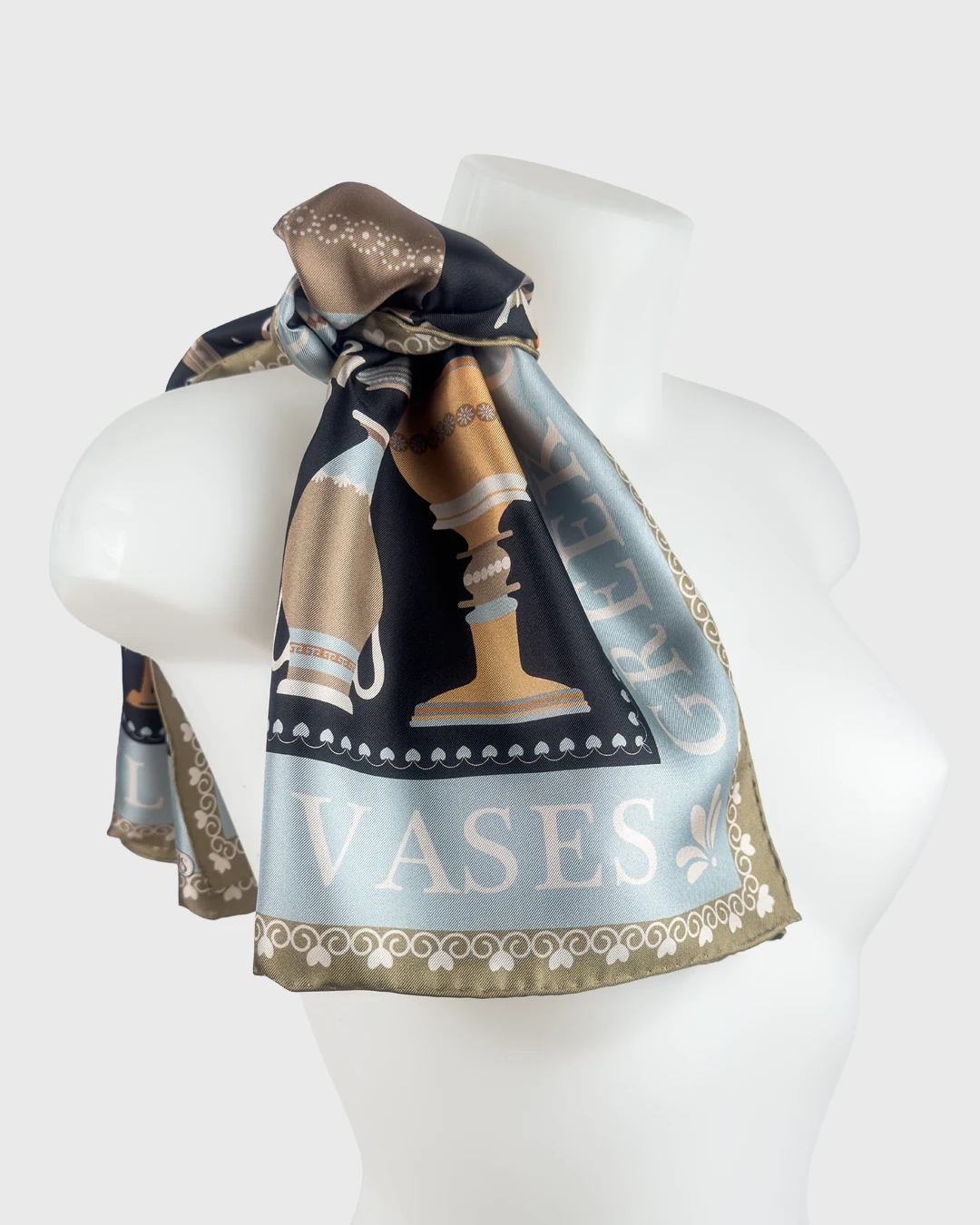 Greek Ancient Vases Silk Scarf double face print - Image 5