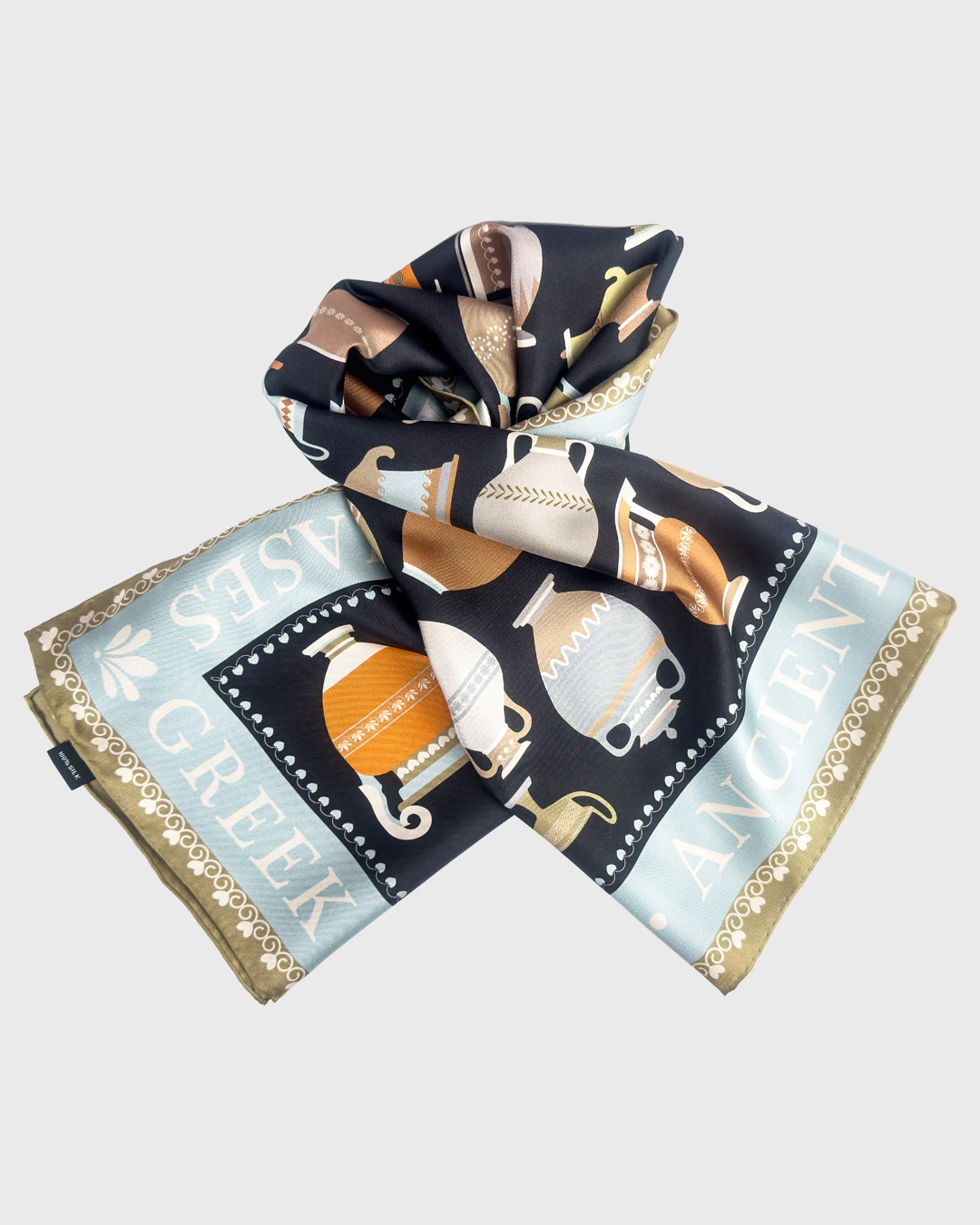 Greek Ancient Vases Silk Scarf double face print - Image 6