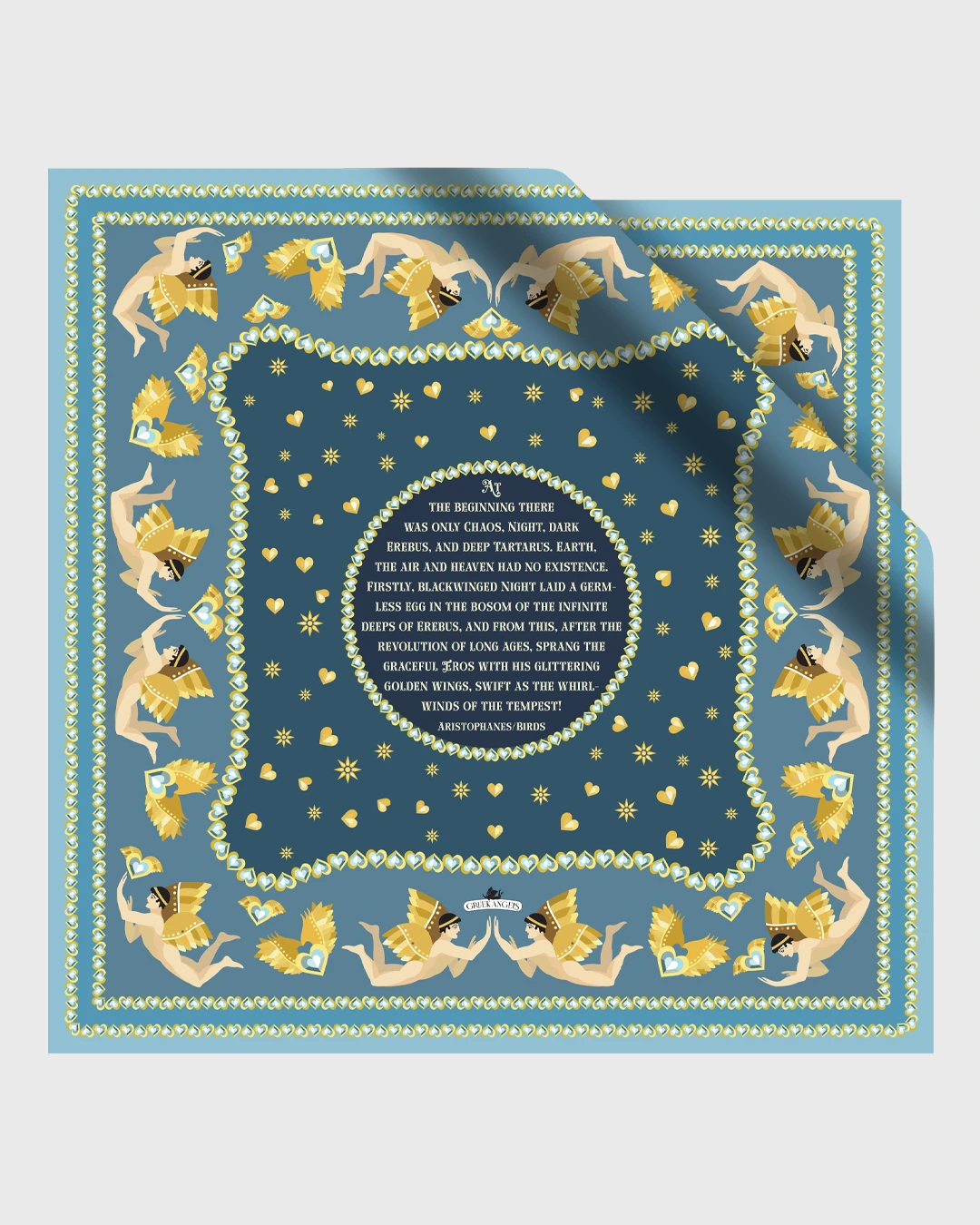 Golden Eros Silk Scarf double face print