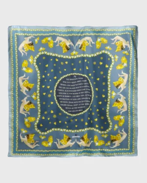 Golden Eros Silk Scarf double face print