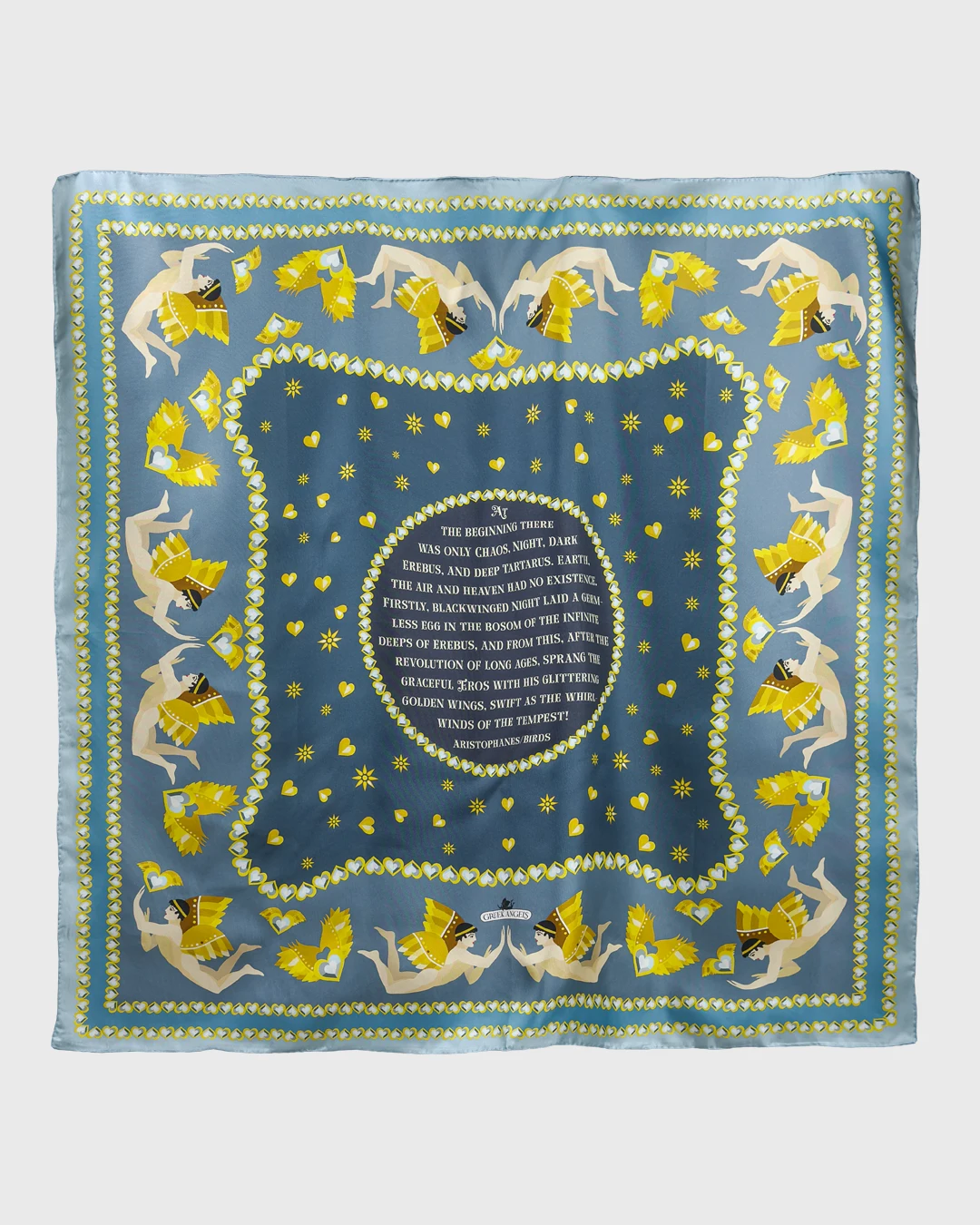 Golden Eros Silk Scarf double face print