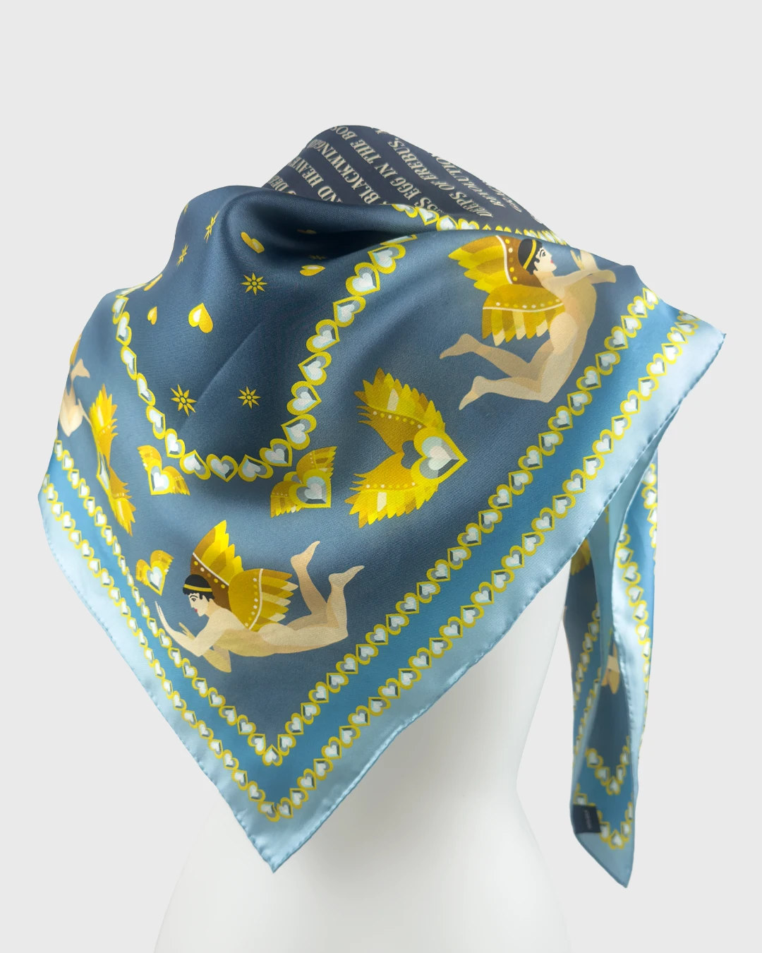 Golden Eros Silk Scarf double face print - Image 2