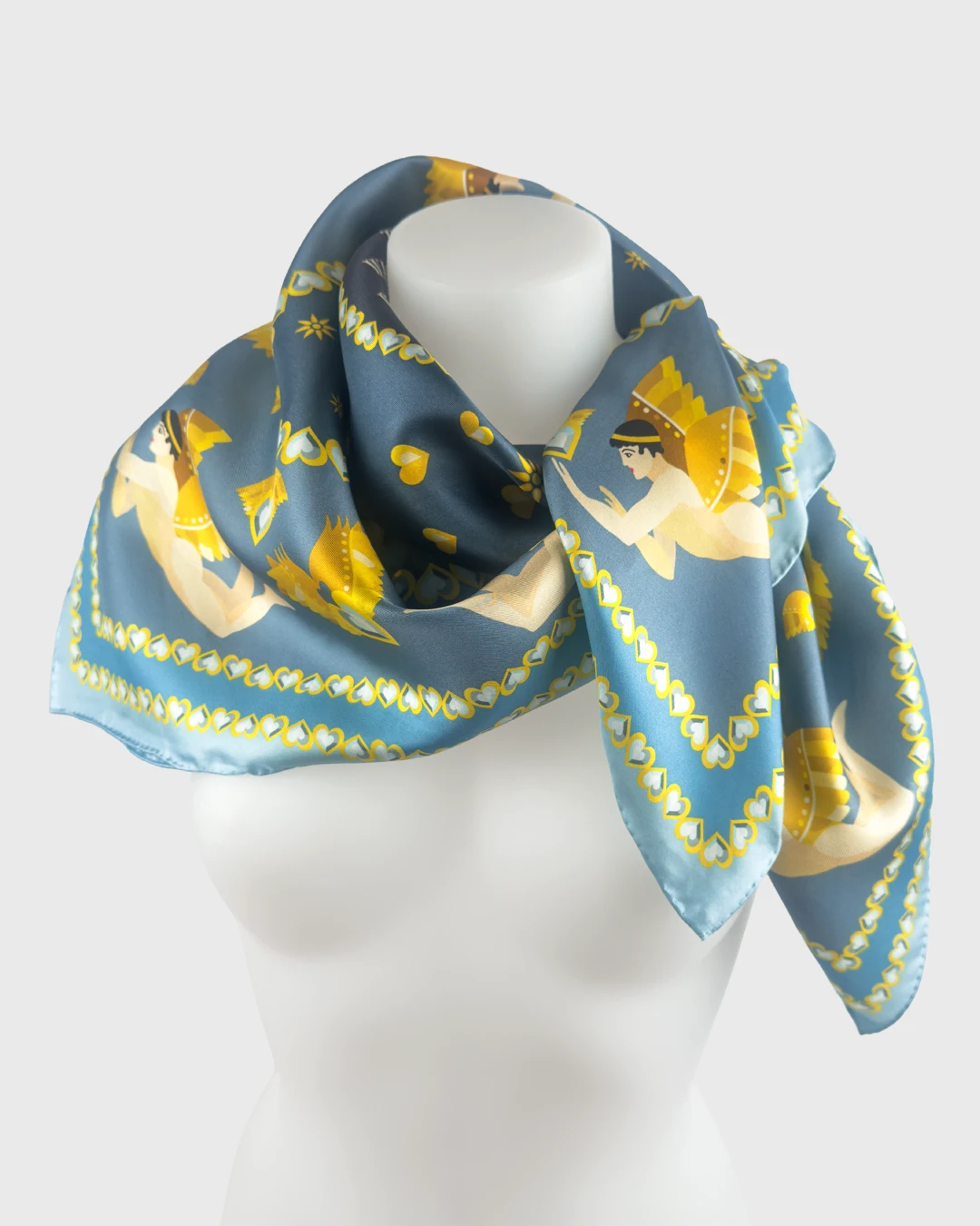 Golden Eros Silk Scarf double face print - Image 3