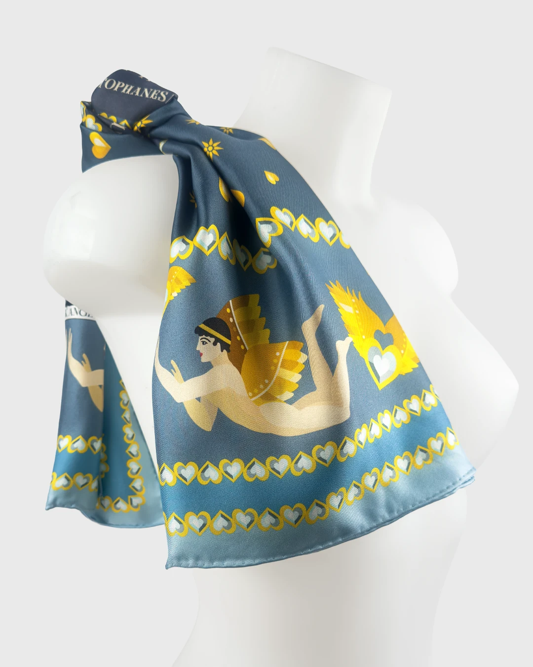 Golden Eros Silk Scarf double face print - Image 4