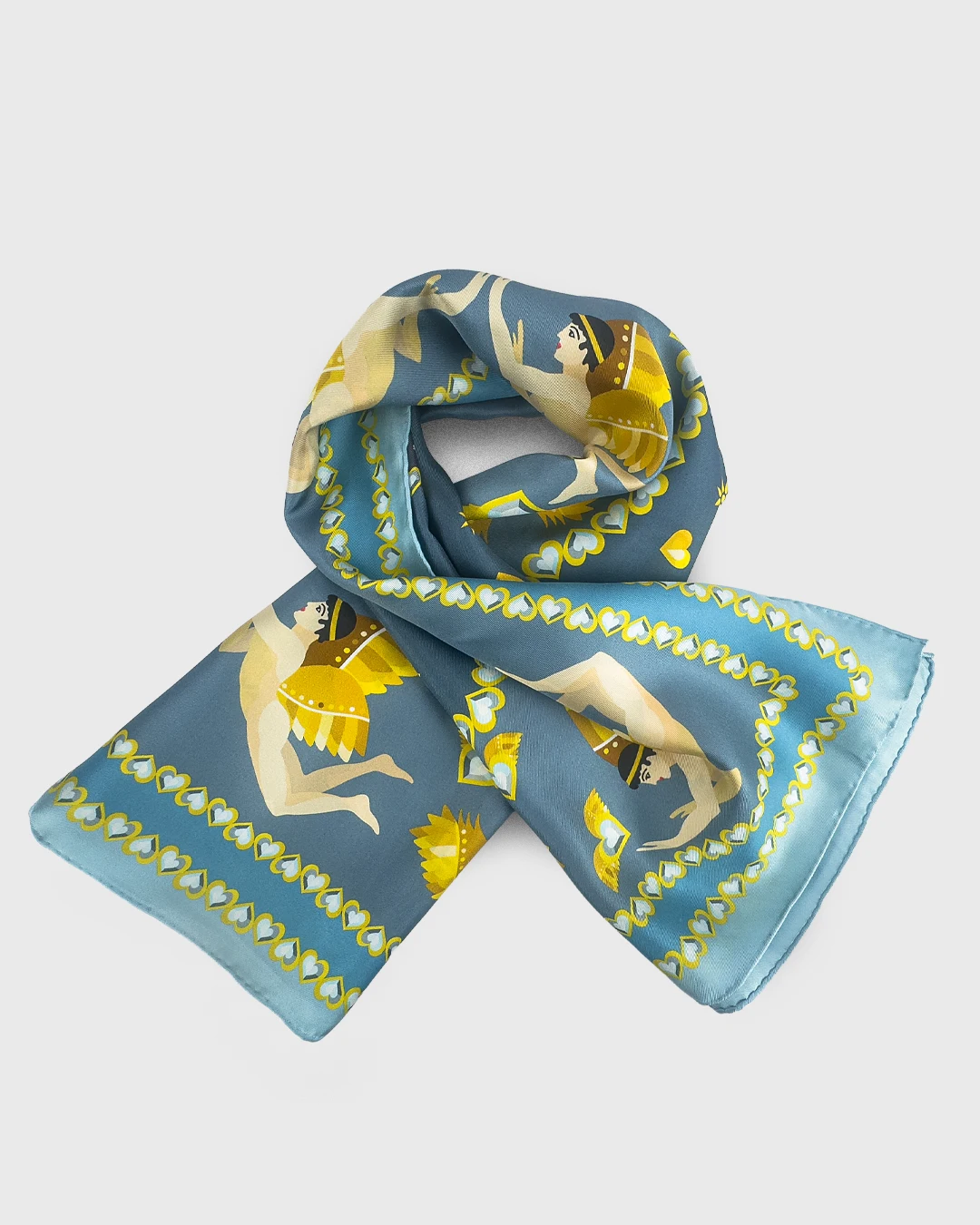 Golden Eros Silk Scarf double face print - Image 5