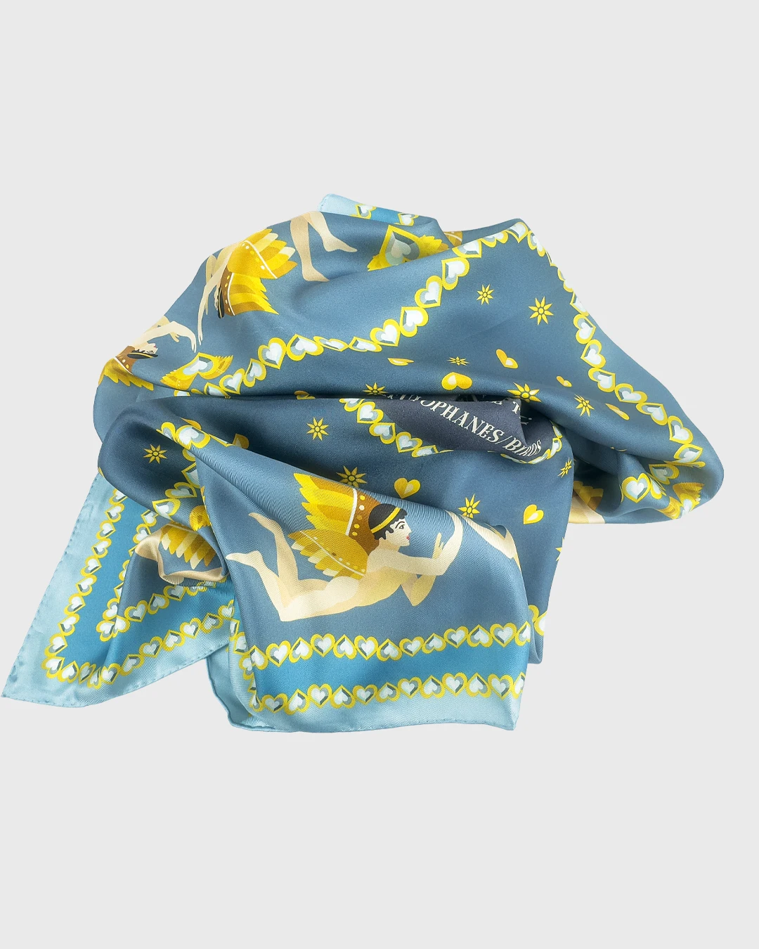 Golden Eros Silk Scarf double face print - Image 6