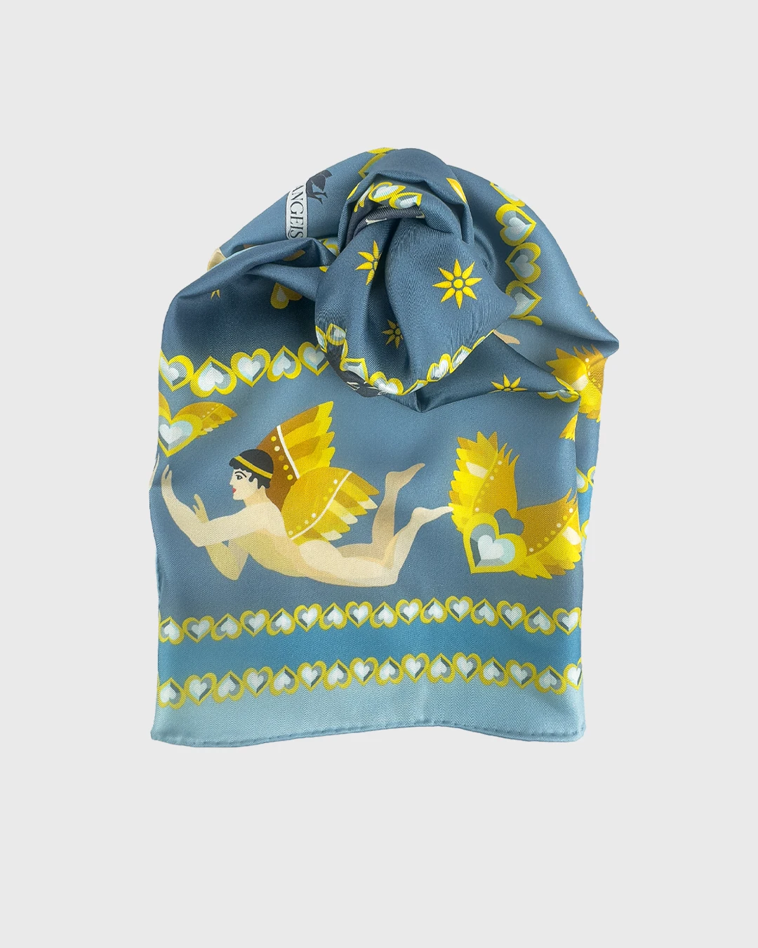 Golden Eros Silk Scarf double face print - Image 7