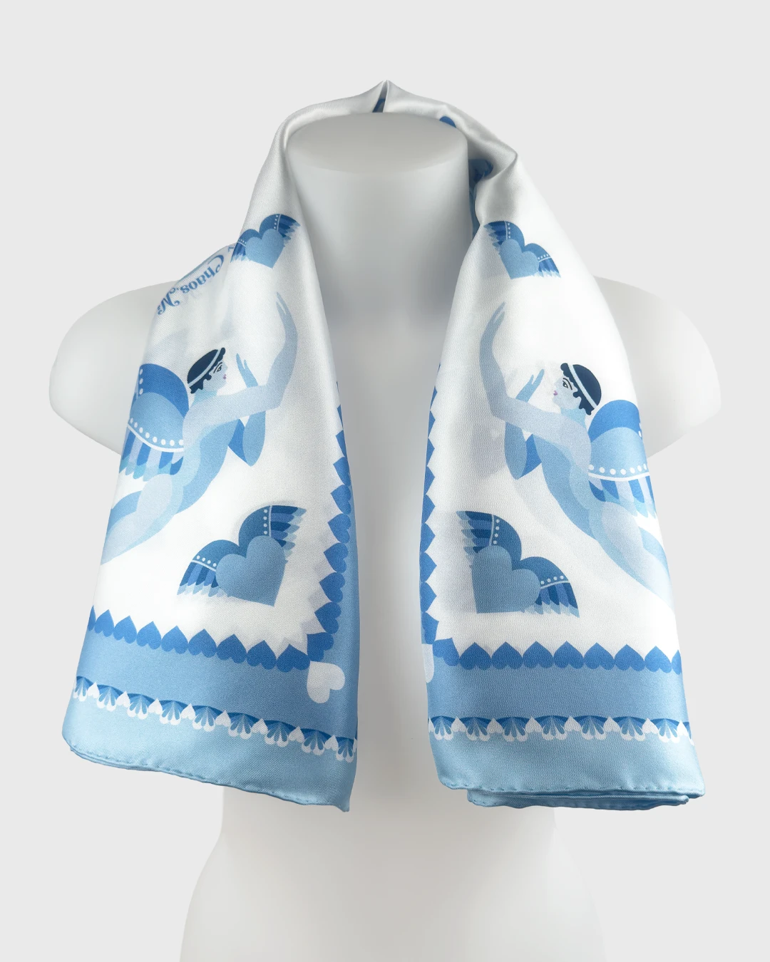 Greek Angels Silk Scarf double face print - Image 3