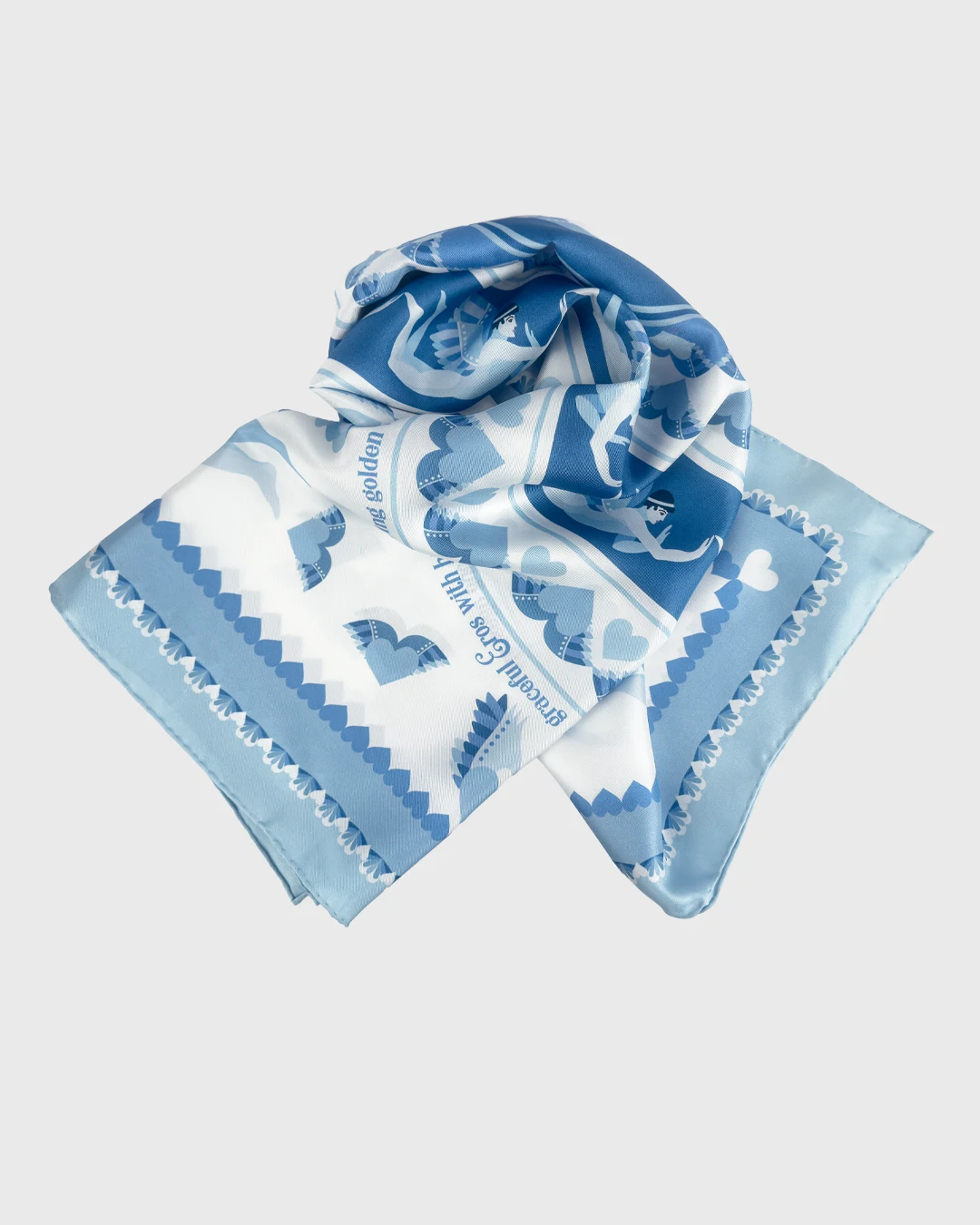 Greek Angels Silk Scarf double face print - Image 5
