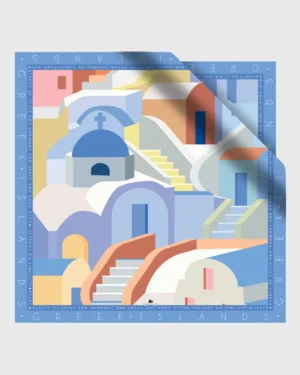 Greek Islands Silk Scarf double face print