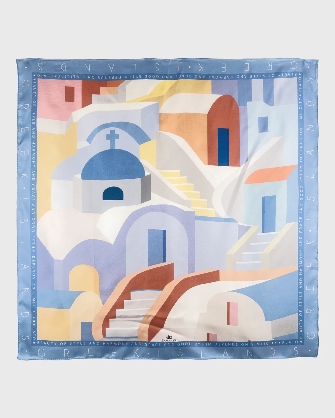 Greek Islands Silk Scarf double face print