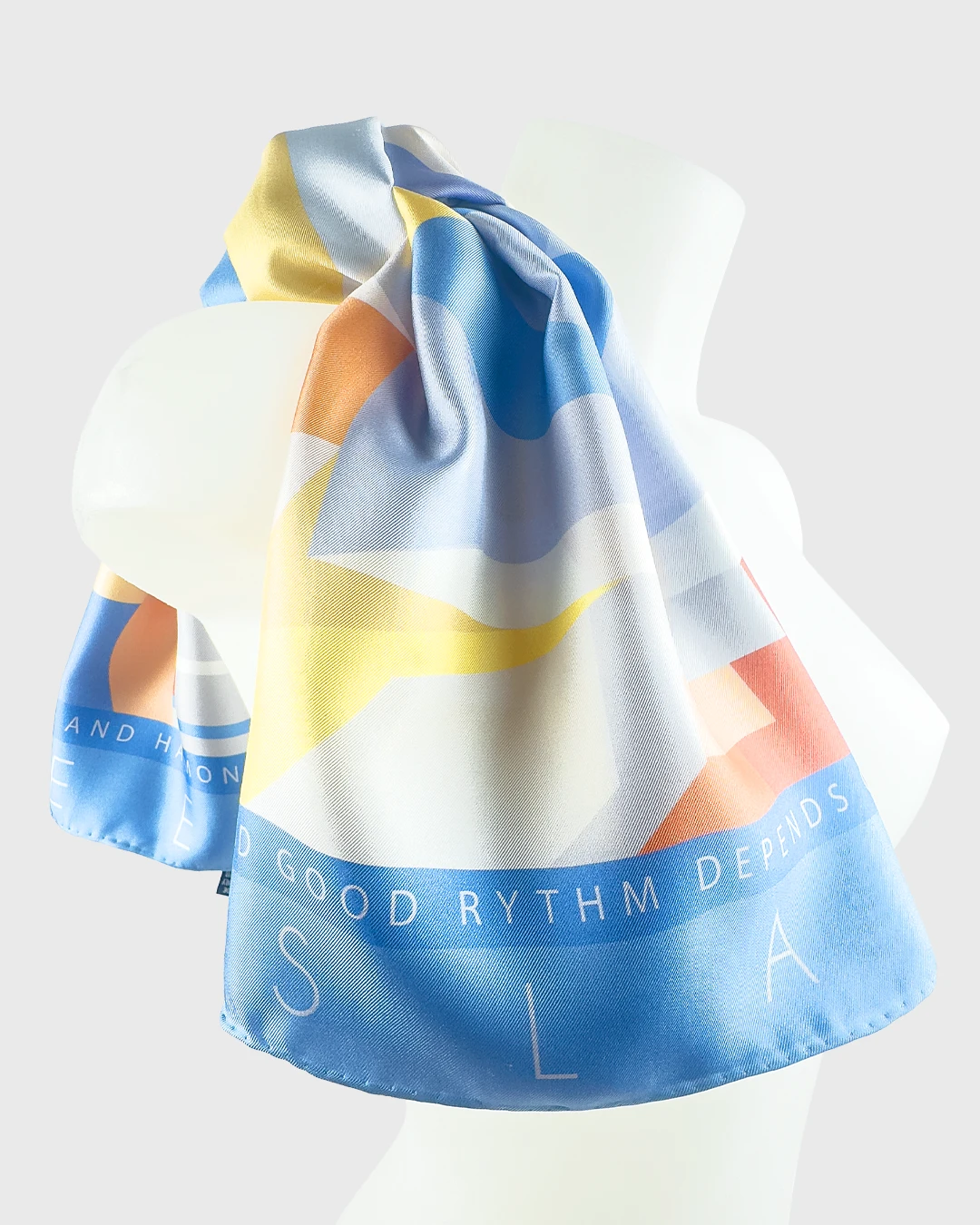 Greek Islands Silk Scarf double face print - Image 3